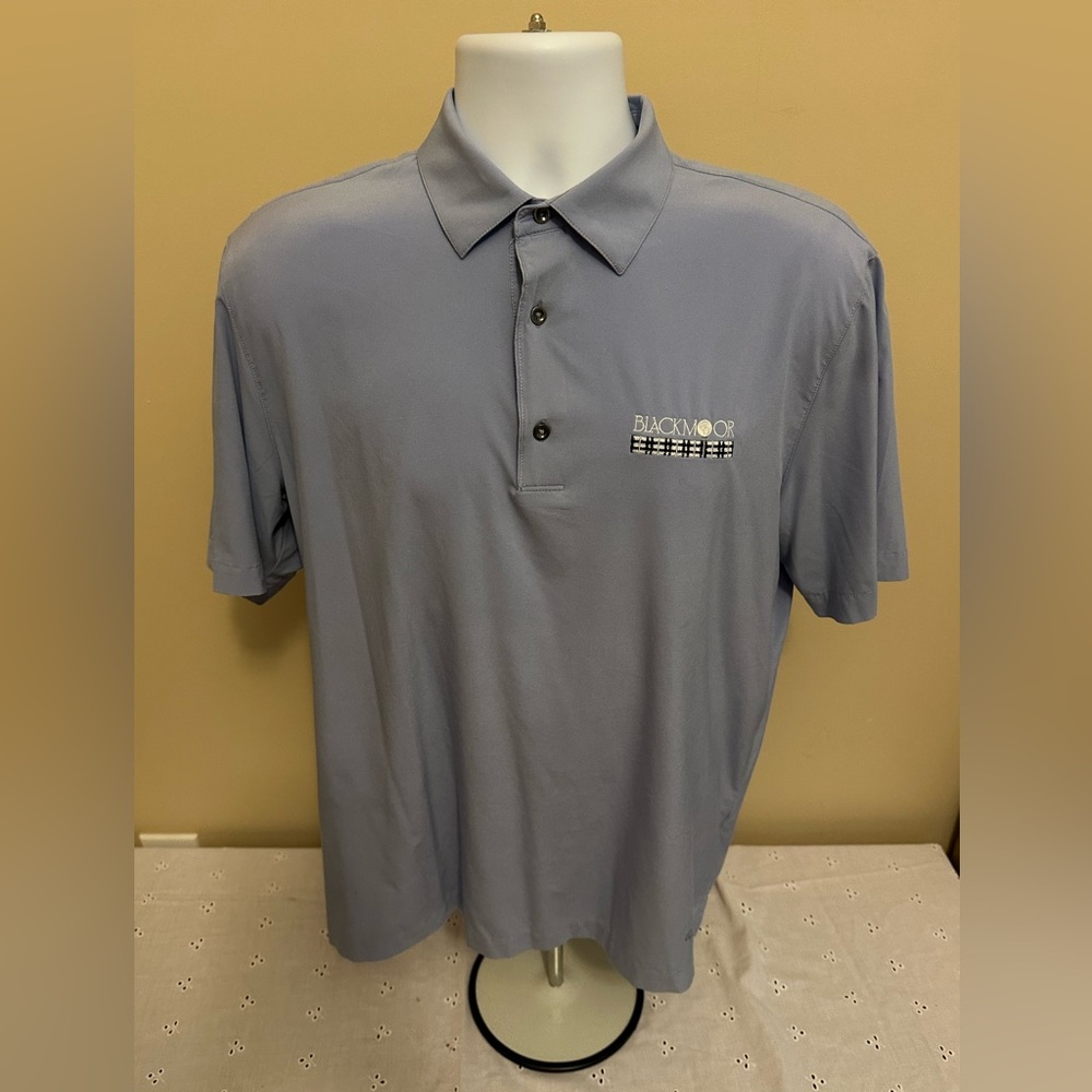 Greg Norman Ex-Lite UPF50 Men's Polo Medium Blackmoor GC Blue